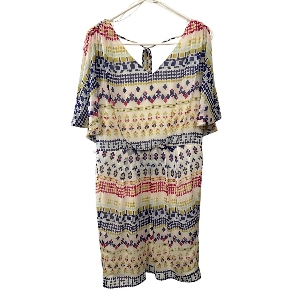 Vince Camuto Geometric Print Shift Dress Size 12